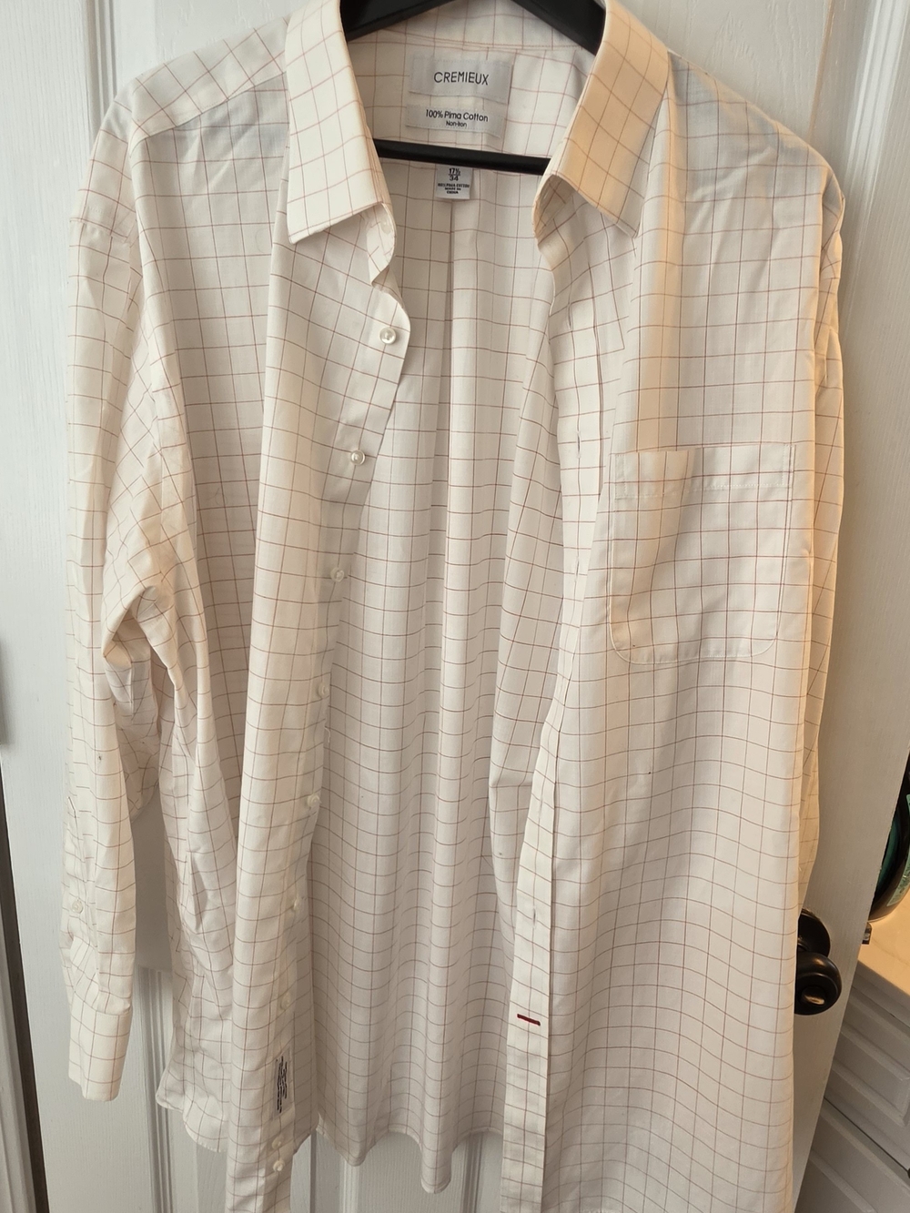 Daniel Cremieux Men's White Windowpane Dress Shirt